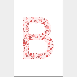 Pink Terrazzo Initial B Posters and Art